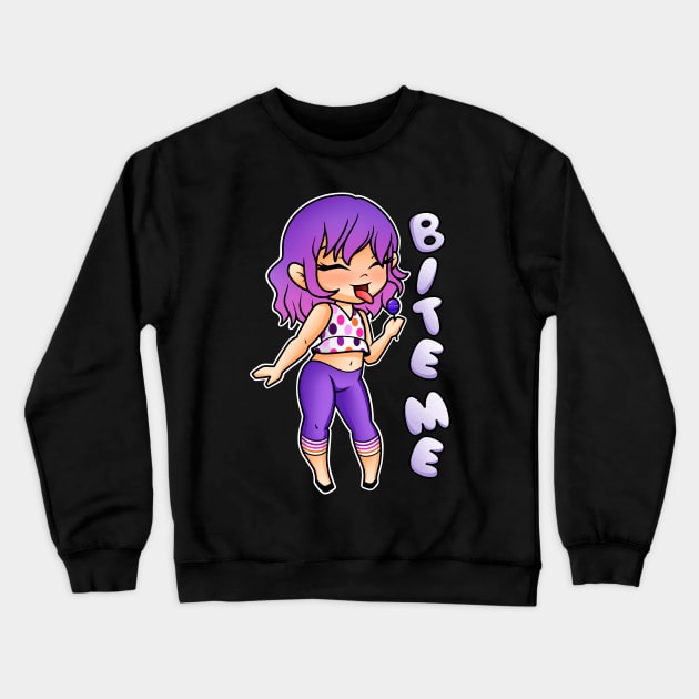 Bite Me Crewneck Sweatshirt by Miss_Bethany_Tattoos